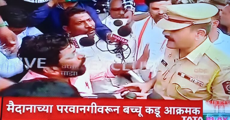 अमरावतीमध्ये राडा !  सायन्स कोर मैदानाचवर बच्चू कडूंची पोलिसांकडून मुस्कटदाबी : ठिय्या आंदोलन सुरू